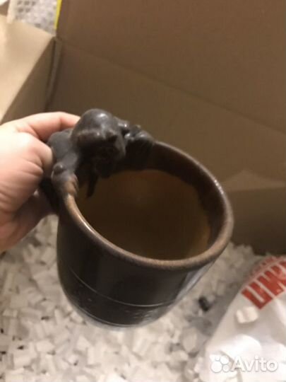 Пивная кружка большая чертик и музыкант