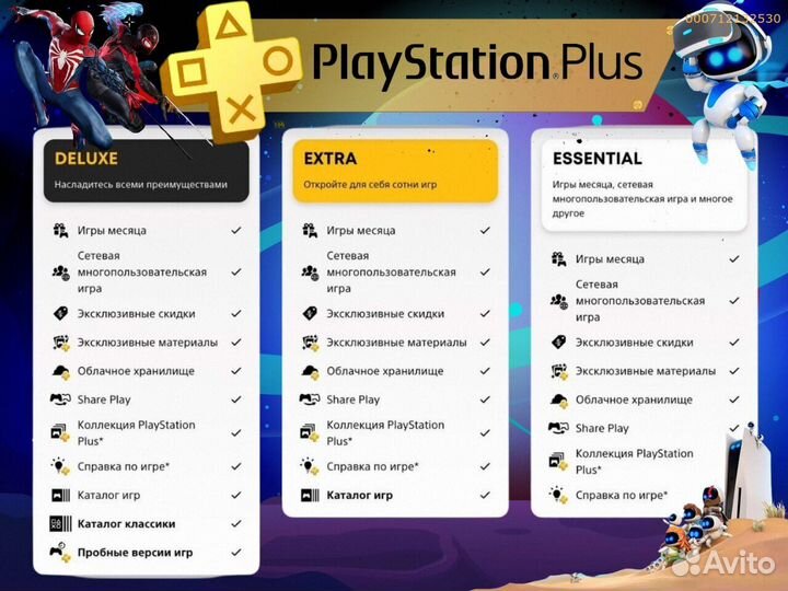 Подписка ps plus delux Украина ps5 ps4 (Арт.35685)