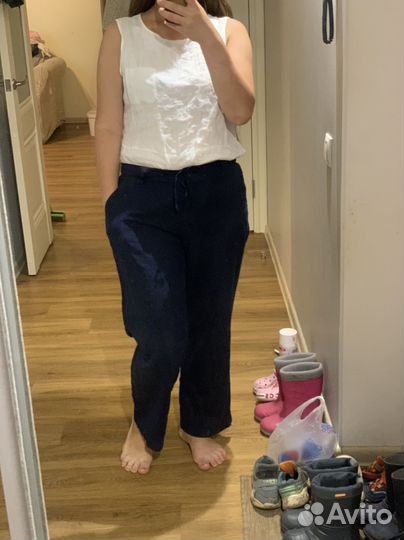 Брюки натуральный лен 46