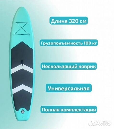 Доска для sup-бординга funwater deep azure