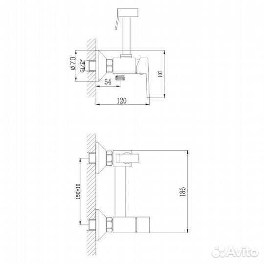 Гигиенический душ со смесителем Haiba HB5513-7, ч