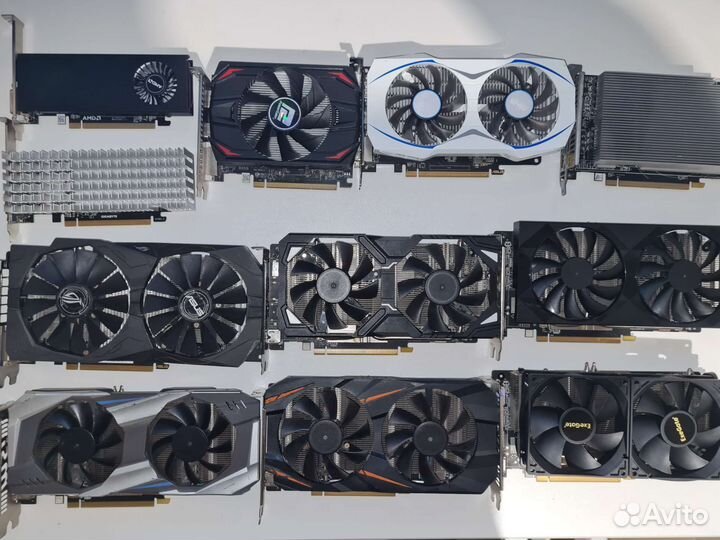 Видеокарты RX 550, RX 570, GT 1030