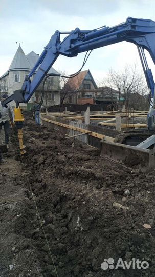 Услуги экскаватора, ямобура. Бурение свай