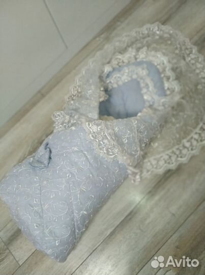 Конверт одеяло на выписку кружевной