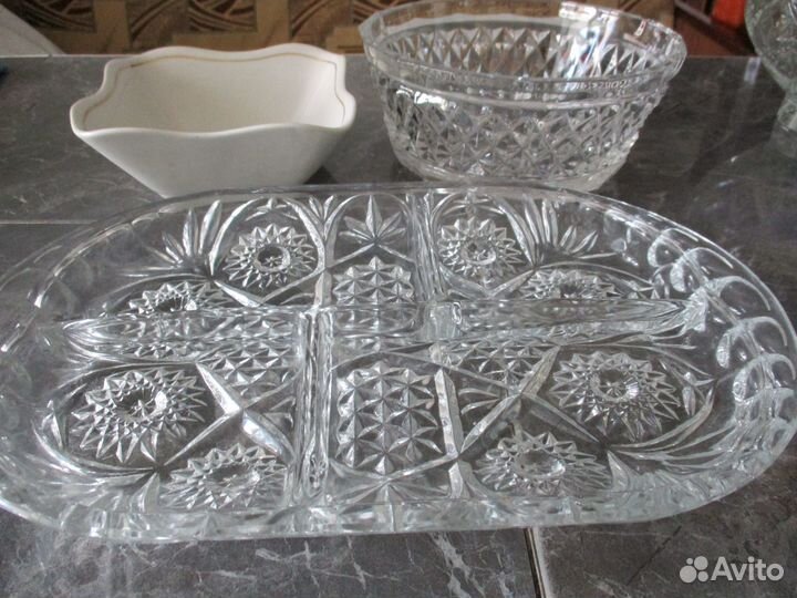 Бадейка стеклянная и хрусталь из СССР