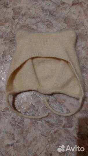 Женский чепчик из пуха норки с ушками