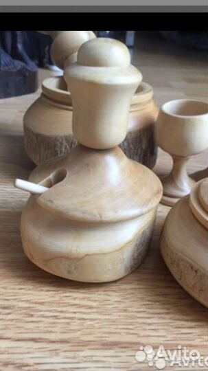 Самшит Солонка2 шт/Перечница редчайший мрамор окра