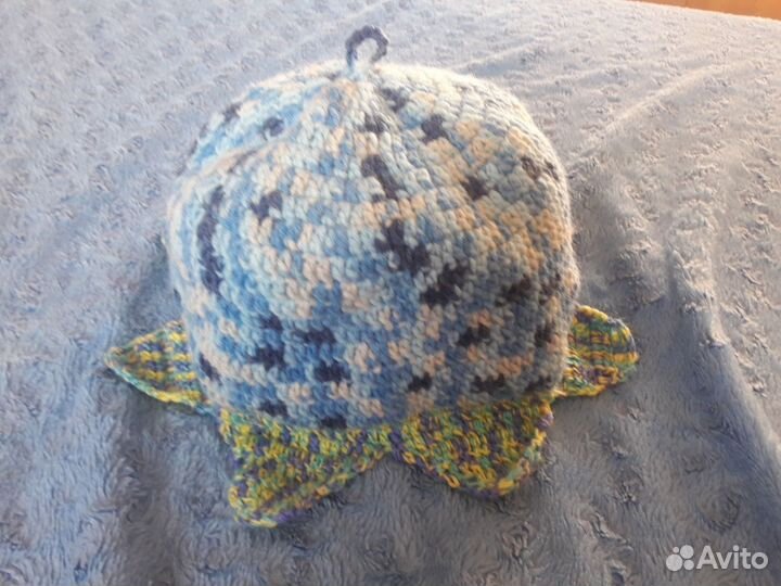 Вязаные банные шапки