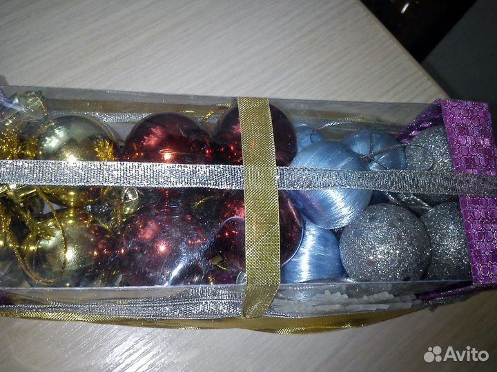 Ёлочные игрушки 12 штук + украшения