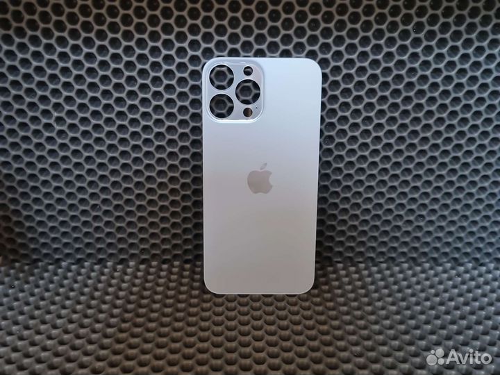 Заднее стекло iPhone 13 Pro Max синее (orig)