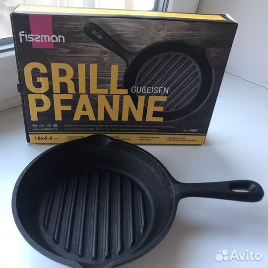 Сковорода-гриль Fissman чугун