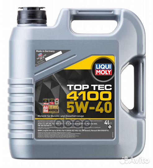 Масло моторное синтетическое Top Tec 4100 5W40