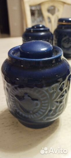 Чайница,керамика,Кобальт.ссср