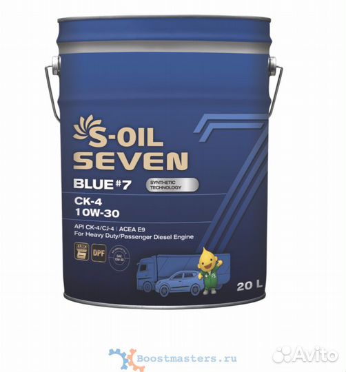 Масло моторное S-OIL 7 blue #7 CK-4 10W30 20л синт
