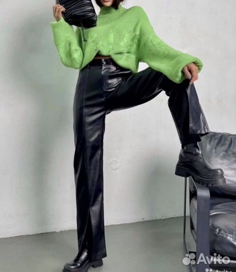Кожаные брюки новые