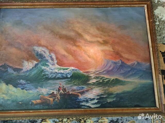 Картина Девятый вал,эпоха ссср.масло