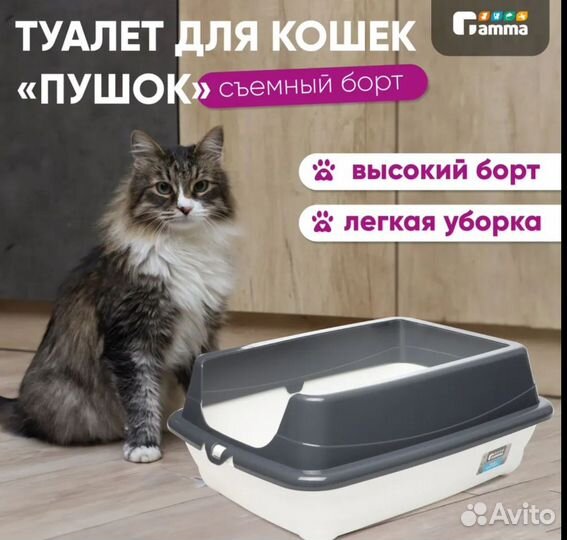 Лоток кошачий с высоким бортом