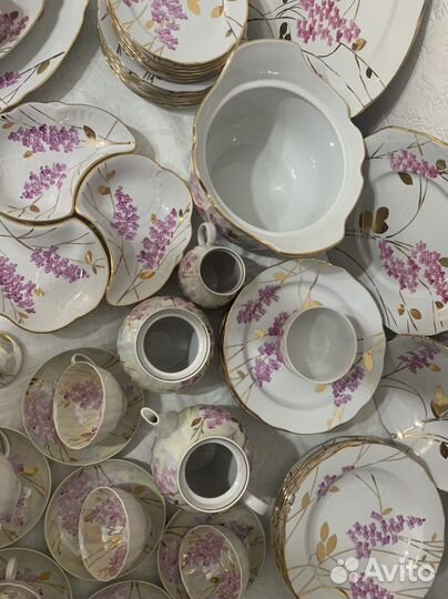 Чайный и столовый сервиз СССР Розовая ветка