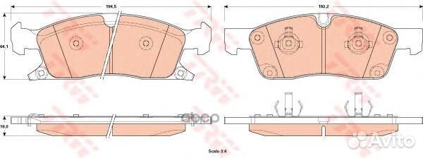 Колодки тормозные дисковые перед GDB4603 TRW