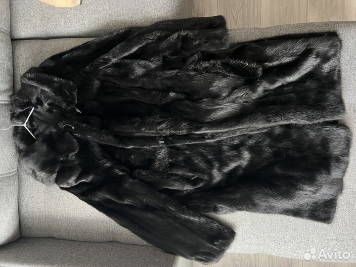 Шуба норковая с капюшоном