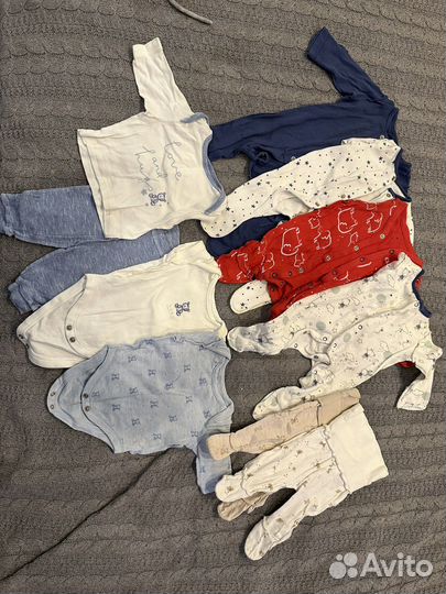 Комбинезоны слипы на мальчика 50-56 mothercare