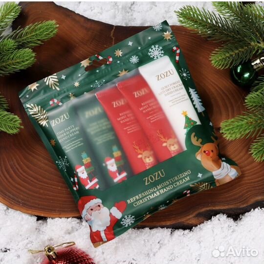 Новогодний подарочный набор кремов для рук 5шт