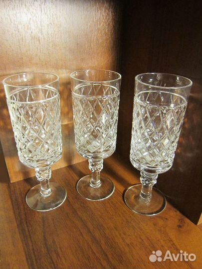 Набор редких хрустальных бокалов. Богемия. Винтаж