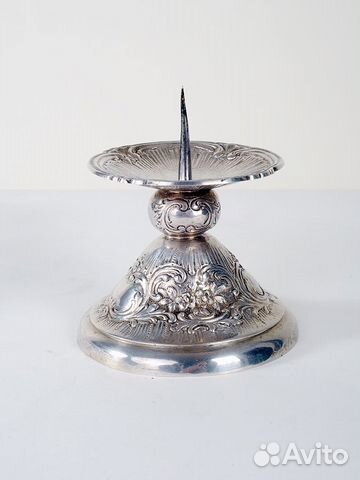 Массивный серебряный подсвечник