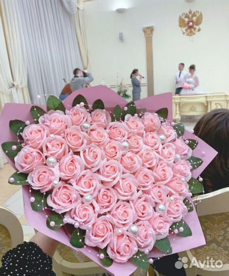 Мыльные розы, букет из мыльных роз