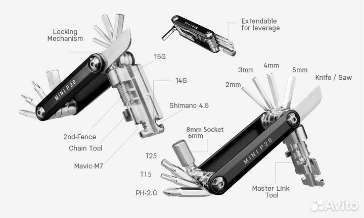 Мультитул topeak mini 20 PRO black