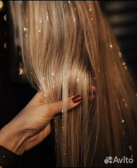 Блестящие нити для волос