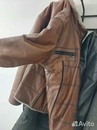 Куртка кожаная мужская зимняя