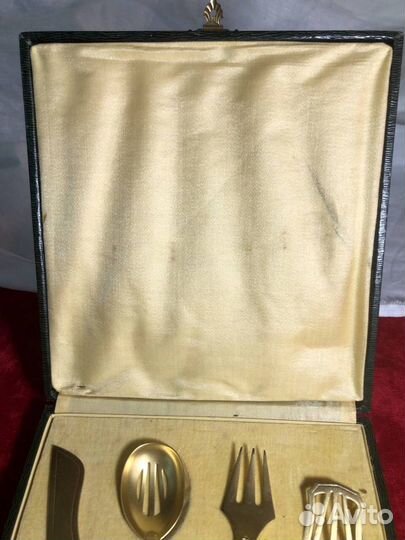 Набор для десерта. Серебро позолото начало 20го ве