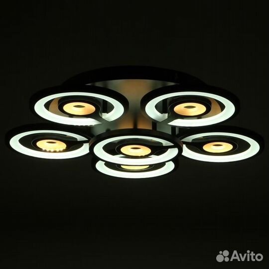 Люстра с пду 59121/6BK LED 150Вт 3 режима диммер ч