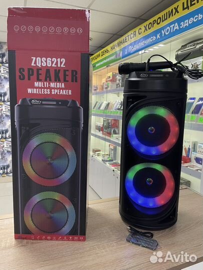 Блютуз Колонка с микрофон для кароке и пультом