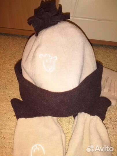 Шапка, шарф и варежки детские