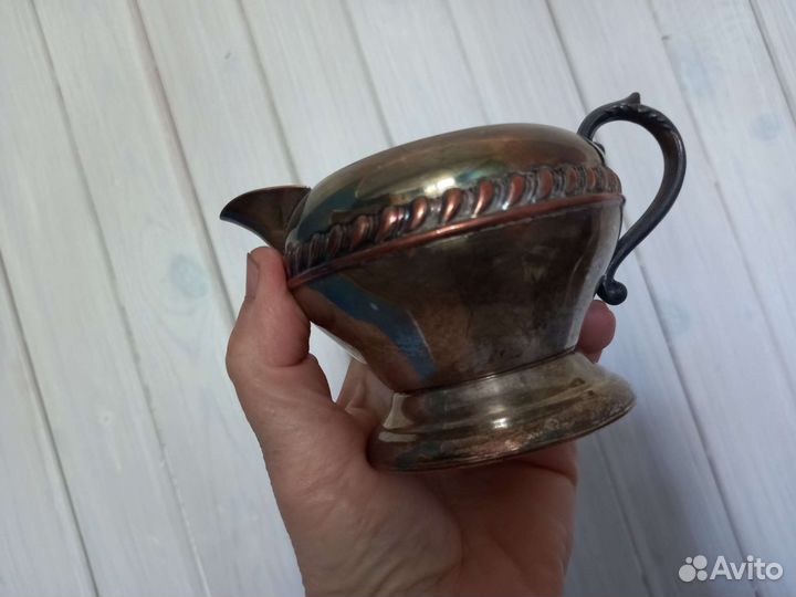Сахарница сливочник антикварный металл