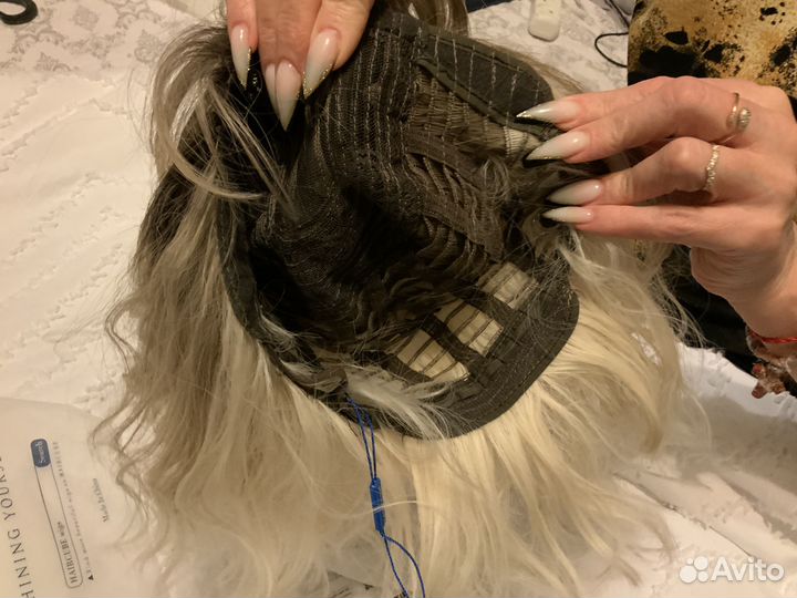 Парик каре блонд волны омбре