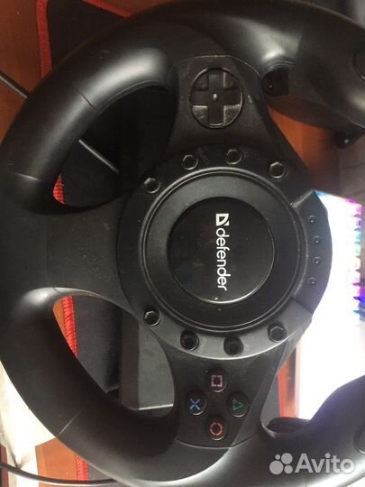 Игровой руль defender с педалями