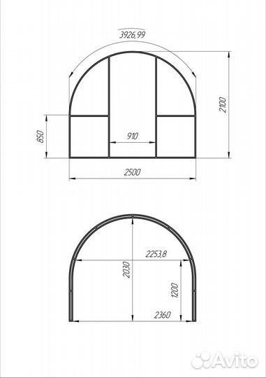 Теплица Арочная шириной 2, 2.5, 3, 3.5, 4м