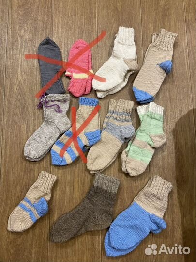 Носки ручной вязки шерстяные