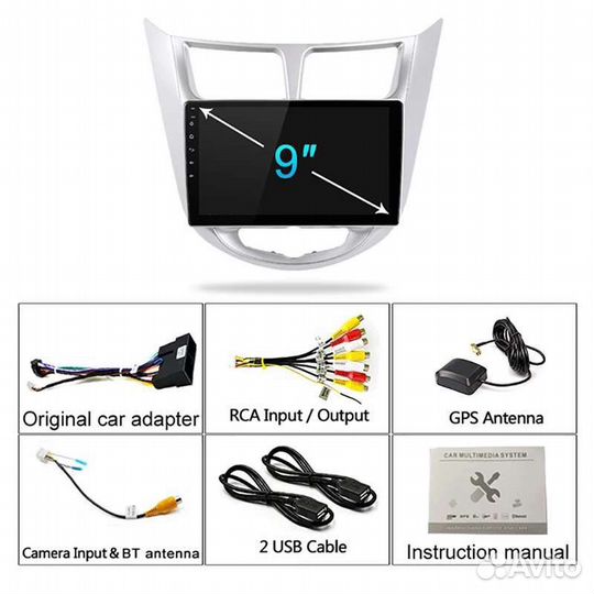 Магнитола Android Hyundai Solaris 1