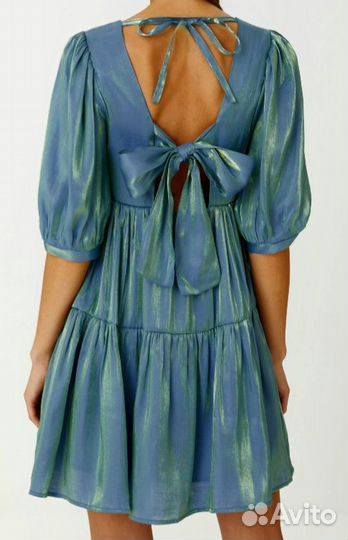 Ярусное платье с эффектом металлик