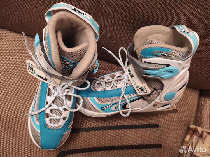 Коньки детские раздвижные размер 33-36