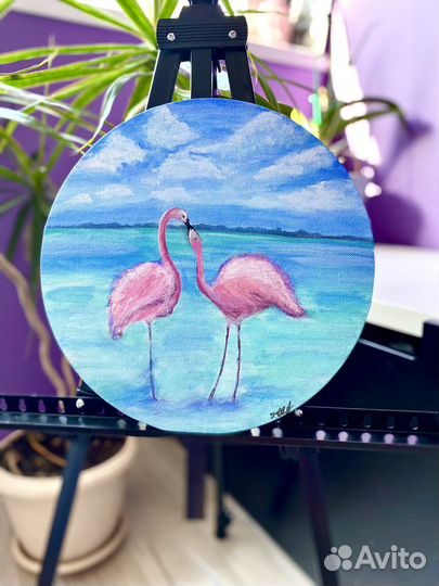 Картина Неразлучные Фламинго