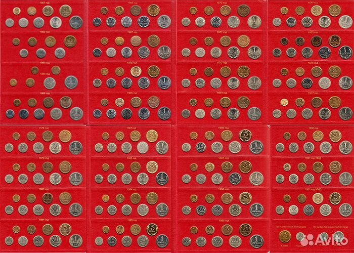 Набор монет регулярного чекана СССР