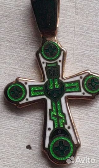 Крест серебро эмаль 950 проба