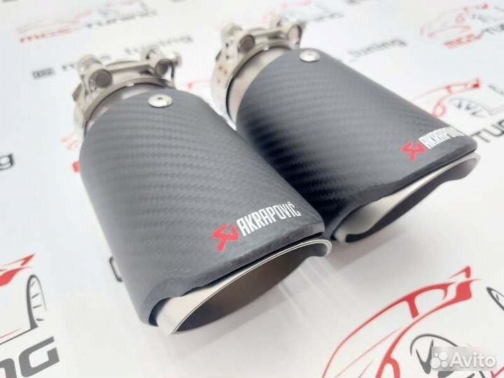 2 Насадки выхлоп Akrapovic Art Sport карбон 89мм