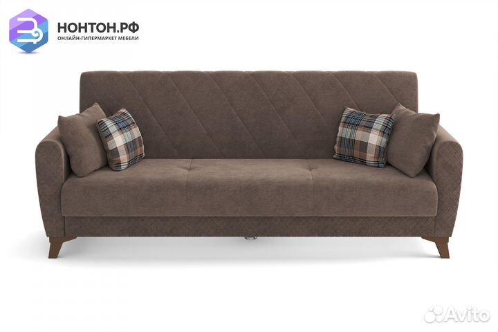 Диван книжка Эдвин 3-х местный коричневый