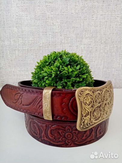 Авторские кожаные ремни ручной работы